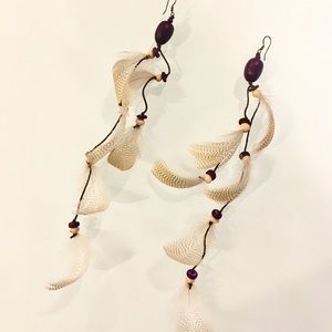 Boho Handmade gorgeous feather dangling earring ❤️